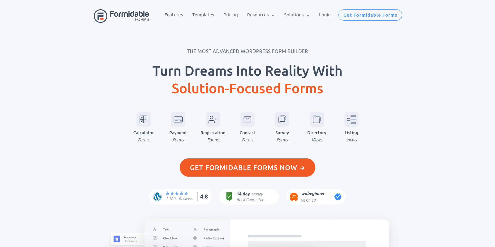 Formidable Forms website screenshot