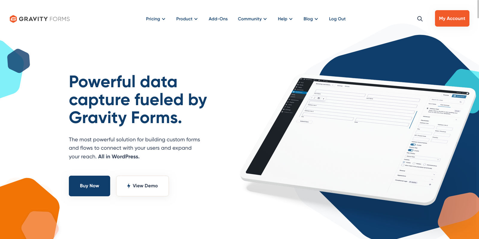 Gravity Forms website screenshot